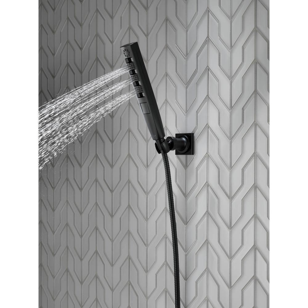 Zura 5-Spray 1.3 in. Single Wall Mount Handheld H2Okinetic Shower Head in Matte Black - Super Arbor