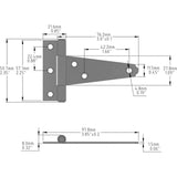 Everbilt 3 in. x 3 in. Black Gate Tee Surface Mount Hinge (2-Pack)