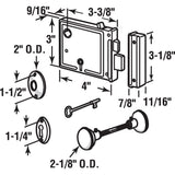 Horizontal Trim Lock Set, 3-3/8 in. Backset, Black Housing w/Brass Plated Knobs Set - Super Arbor