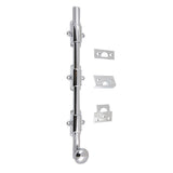 Heavy-Duty 12 in. Solid Brass Surface Bolt with Round Knob in Polished Brass - Super Arbor