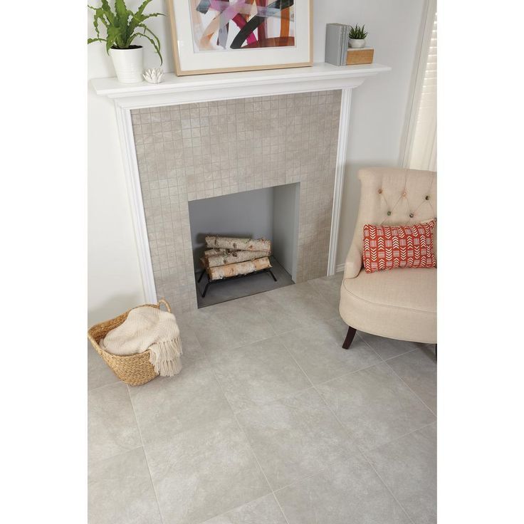 TrafficMaster Portland Stone Gray 18 in. x 18 in. Glazed Ceramic Floor and Wall Tile (17.44 sq. ft. / case)