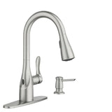 Moen Arlo Spot Resist Stainless 1-Handle Deck-Mount Pull-Down Handle Kitchen Faucet (Deck Plate Included)