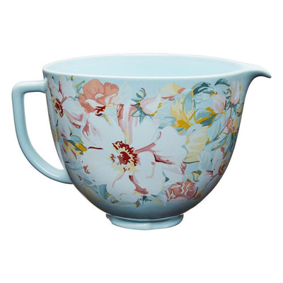 5 Qt. White Gardenia Patterned Ceramic Bowl - Super Arbor
