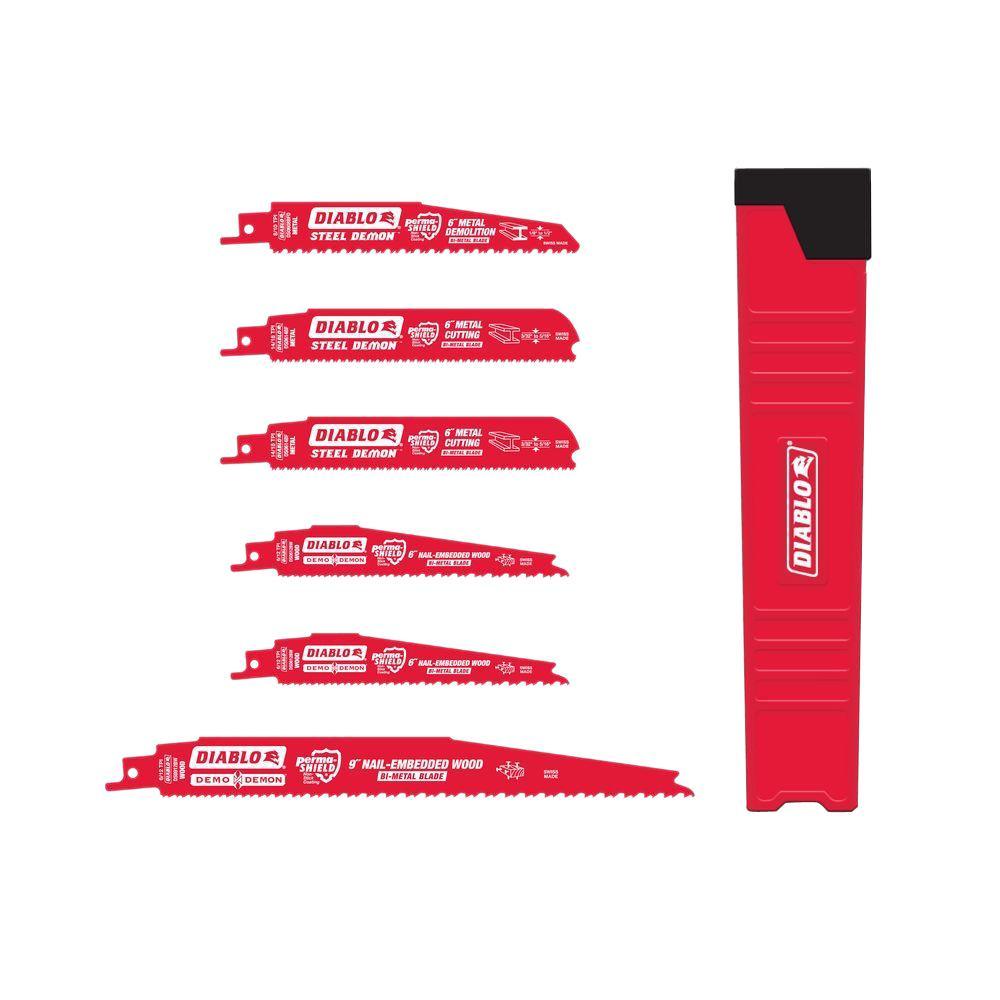 Nail-Embedded Wood and Metal Cutting Bi-Metal Reciprocating Saw Blade Set (6-Piece) - Super Arbor