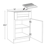 Home Decorators Collection Washington 18 in. W x 24 in. D x 34.5 in. H Vessel Blue Plywood Shaker Assembled Base Kitchen Cabinet Right Knife Block