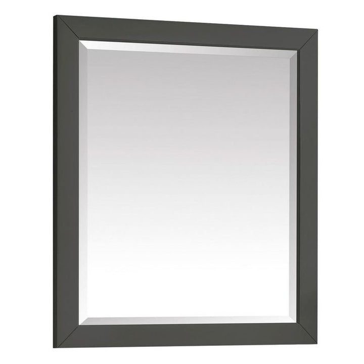 28.00 in. W x 32.00 in. H Framed Rectangular Beveled Edge Bathroom Vanity Mirror in Gray