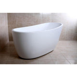 Fusion 59 in. Acrylic Front Drain Flatbottom Freestanding Bathtub in White - Super Arbor
