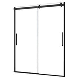 Lagoon Vertical Handle 48 in. L x 34 in. W x 80 in. H Center Drain Alcove Shower Kit in Slate and Matte Black - Super Arbor