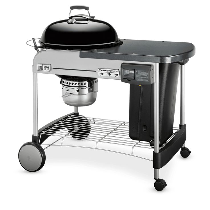 Weber Performer Deluxe 22-in Black Porcelain Enamel Kettle Charcoal Grill