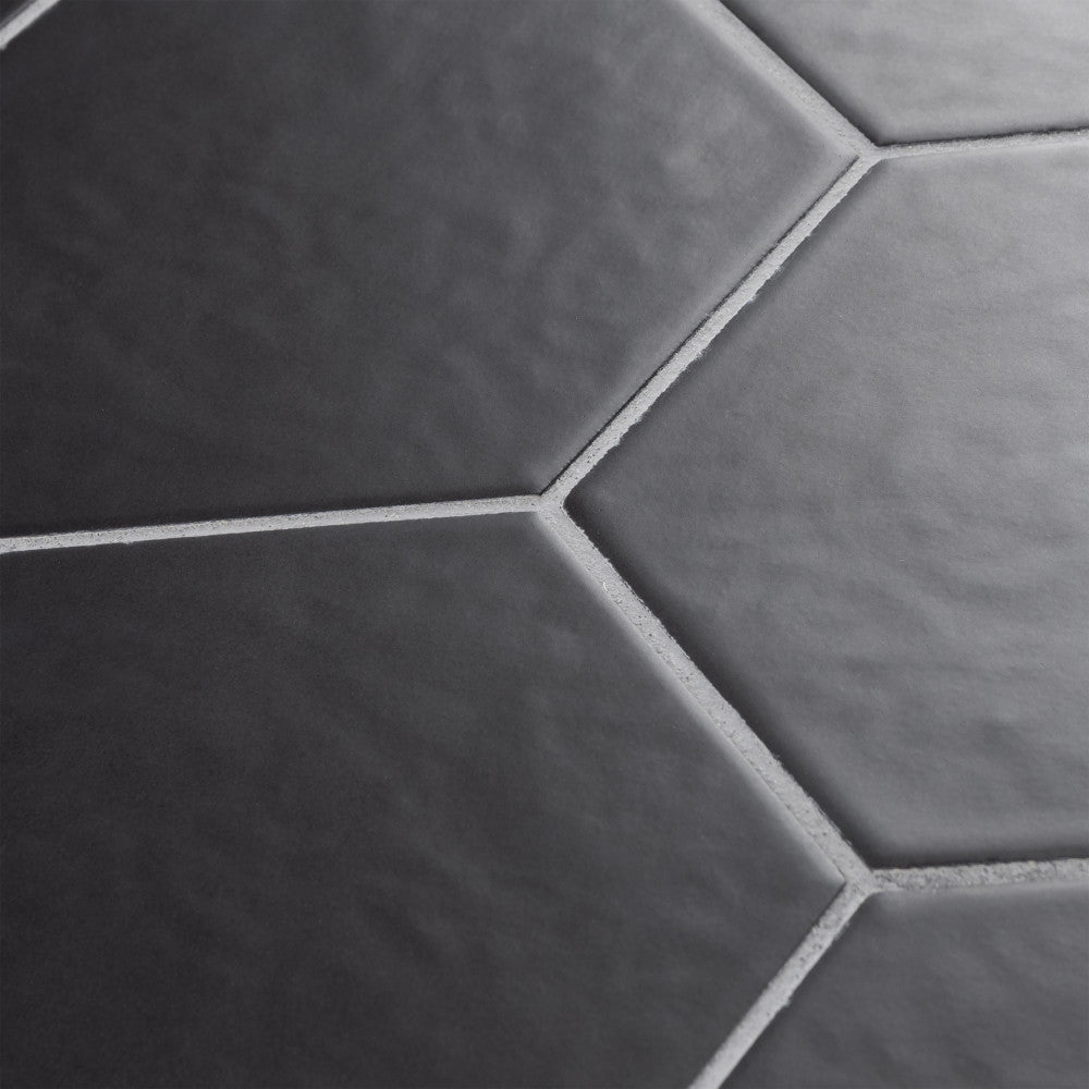 Merola Tile Hexatile Matte Nero 7 in. x 8 in. Porcelain Floor and Wall Tile (7.67 sq. ft./case)