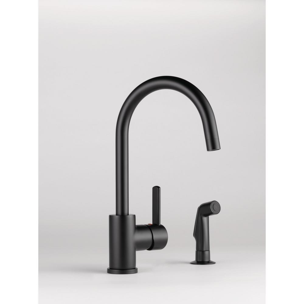 Apex Single-Handle Side Sprayer Kitchen Faucet in Matte Black - Super Arbor