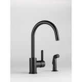 Apex Single-Handle Side Sprayer Kitchen Faucet in Matte Black - Super Arbor