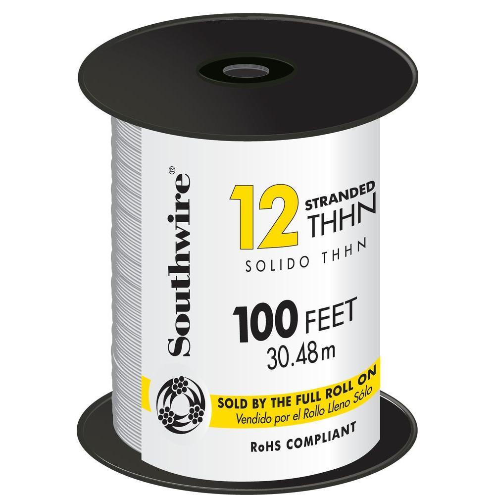 500 ft. 12 White Stranded CU THHN Wire - Super Arbor
