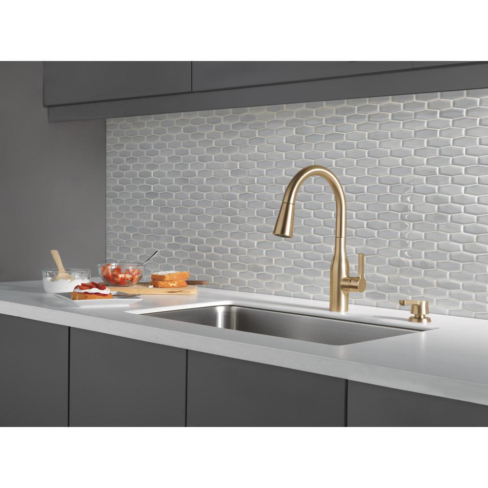 Marca Single-Handle Pull-Down Sprayer Kitchen Faucet with ShieldSpray Technology in Champagne Bronze - Super Arbor