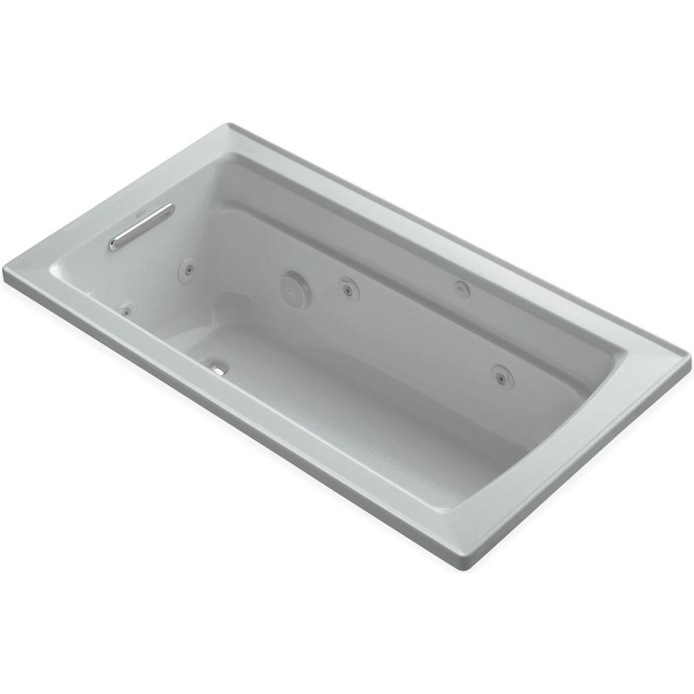 Archer 5 ft. Acrylic Rectangular Drop-in Whirlpool Bathtub in White - Super Arbor