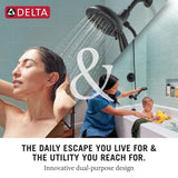 Delta Universal Showering Components Matte Black 5-Spray Dual Shower Head 1.75-GPM (6.6-LPM)
