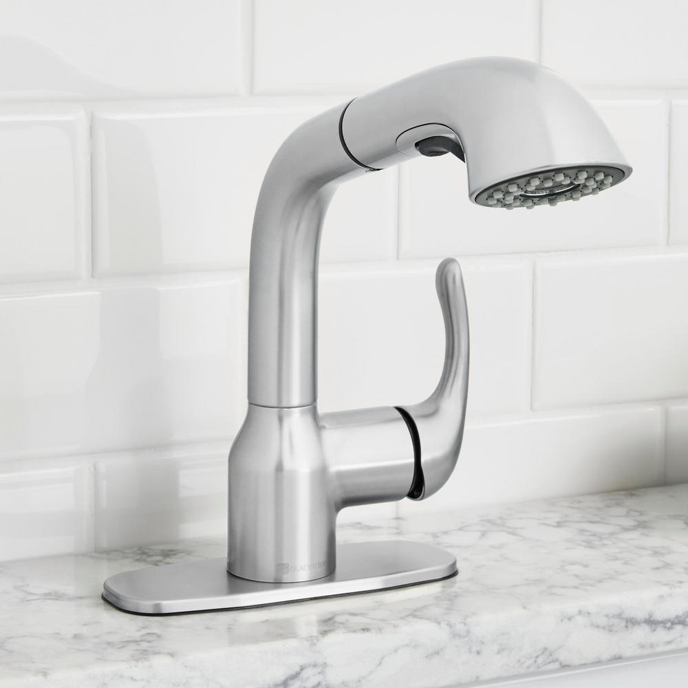 Dunning Single-Handle Pull-Out Laundry Faucet with Dual Spray Function in Stainless Spot Resistant - Super Arbor