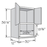 allen + roth Aveley 30-in W x 36.125-in H x 12-in D Linen Maple Door Wall Semi-Custom Cabinet