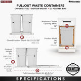 Rev-A-Shelf 35-Quart Plastic Pull Out Trash Can