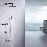 1-Spray Patterns with 1.5 GPM 10 in. Wall Mount Dual Shower Heads with Body Spray High Pressure in Matte Black - Super Arbor