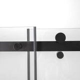 Primo 60 in. x 57.50 in. Frameless Sliding Bathtub Door in Black Without Handle - Super Arbor
