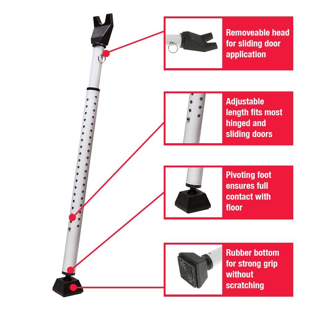 27-1/2 in. to 42 in. Adjustable Steel Door Security Bar - Super Arbor