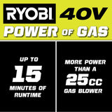 RYOBI 110 MPH 525 CFM 40-Volt Lithium-Ion Cordless Variable-Speed Battery Jet Fan Leaf Blower (Tool-Only)