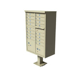 16-Mailboxes 1-Outgoing Mail Compartment 2-Parcel Lockers Pedestal Mount Cluster Box Unit - Super Arbor