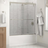 Everly 60 in. x 59-1/4 in. Mod Semi-Frameless Sliding Bathtub Door in Chrome and 1/4 in. (6mm) Clear Glass - Super Arbor
