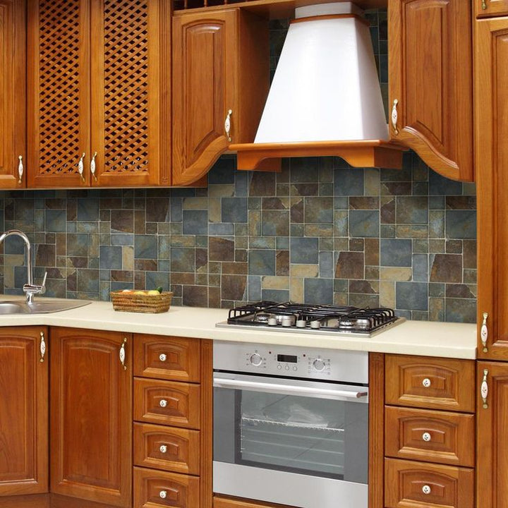 Jeffrey Court Rust Block Medley 11.75 in. x 11.75 in. x 11.5mm Slate Mosaic Floor and Wall Tile
