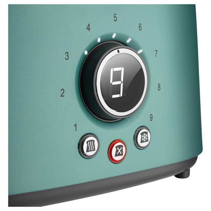 2-Slice Green Long Slot Toaster with Rack
