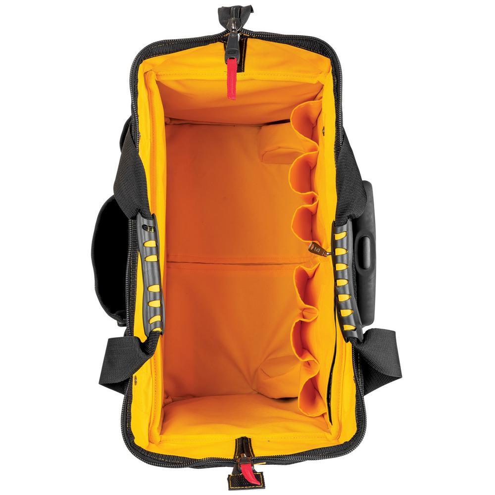 18 in. 18-Pocket Pro Rolling Tool Bag in Black - Super Arbor