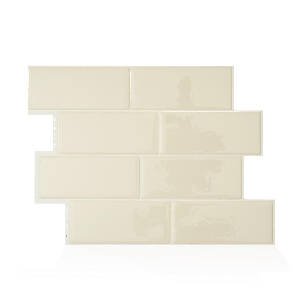 Metro Campagnola 11.56 in. W x 8.38 in. H White Peel and Stick Decorative Mosaic Wall Tile Backsplash (4-Pack) - Super Arbor