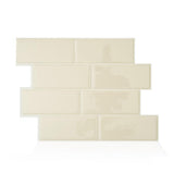 Metro Campagnola 11.56 in. W x 8.38 in. H White Peel and Stick Decorative Mosaic Wall Tile Backsplash (4-Pack) - Super Arbor