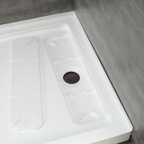 32 in. W x 48 in. L Alcove Shower Pan Base with Reversible Drain in White - Super Arbor