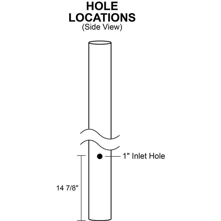 8 ft. Black Outdoor Direct Burial Aluminum Lamp Post fits Most Standard 3 in. Post Top Fixtures Includes Inlet Hole