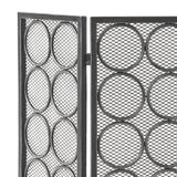 Hartly Modern Black and Silver Three Panel Iron Fire Screen - Super Arbor