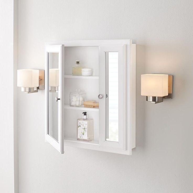 24-1/2 in. W x 25-3/4 in. H Fog Free Framed Recessed or Surface-Mount Bi-View Bathroom Medicine Cabinet in White