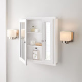 24-1/2 in. W x 25-3/4 in. H Fog Free Framed Recessed or Surface-Mount Bi-View Bathroom Medicine Cabinet in White