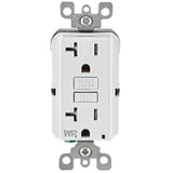 20 Amp 125-Volt Duplex Self-Test Tamper Resistant/Weather Resistant GFCI Outlet, White - Super Arbor