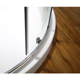 Maia 36 in. x 72.80 in. Semi-Frameless Sliding Corner Shower Door in Chrome with 36 in. x 36 in. Base in White - Super Arbor