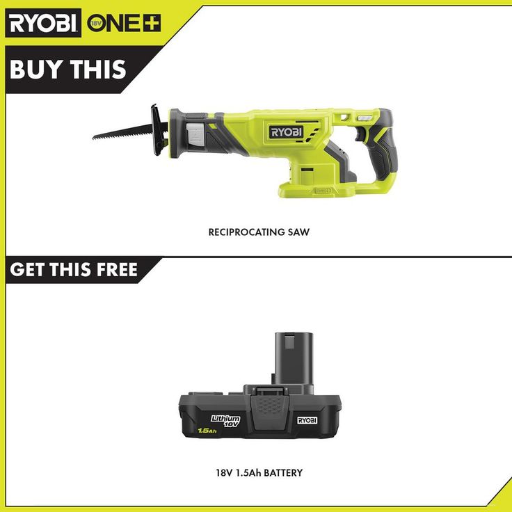 18-Volt ONE+ Cordless Reciprocating Saw with 1.5 Ah Compact Lithium-Ion Battery