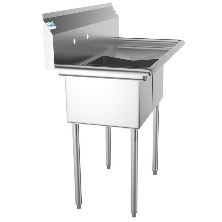Freestanding Stainless Steel 43 in. 2-Hole Double Bowl Commercial Kitchen Sink