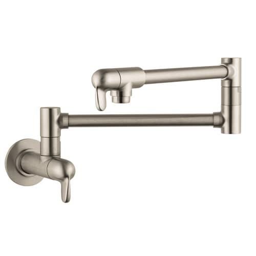 Hansgrohe HG Kitchen Steel Optik 2-Handle Wall-Mount Pot Filler Handle Kitchen Faucet