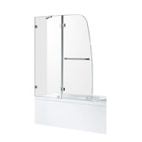 Pacific 48 in. x 58 in. Frameless Hinged Bathtub Door in Chrome - Super Arbor