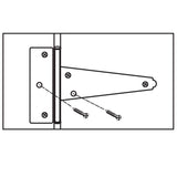 Everbilt 3 in. x 3 in. Black Gate Tee Surface Mount Hinge (2-Pack)