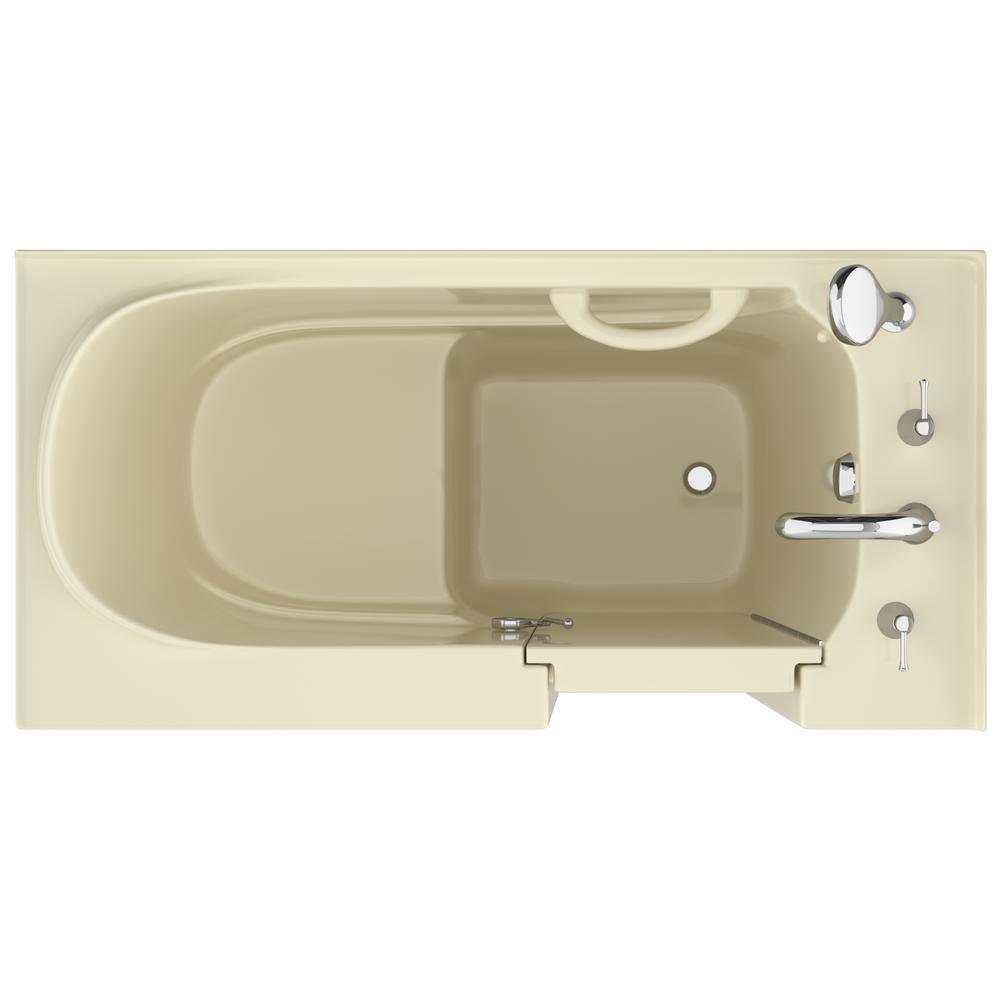 HD Series 26 in. x 53 in. Right Drain Quick Fill Walk-In Soaking Bathtub in Biscuit - Super Arbor