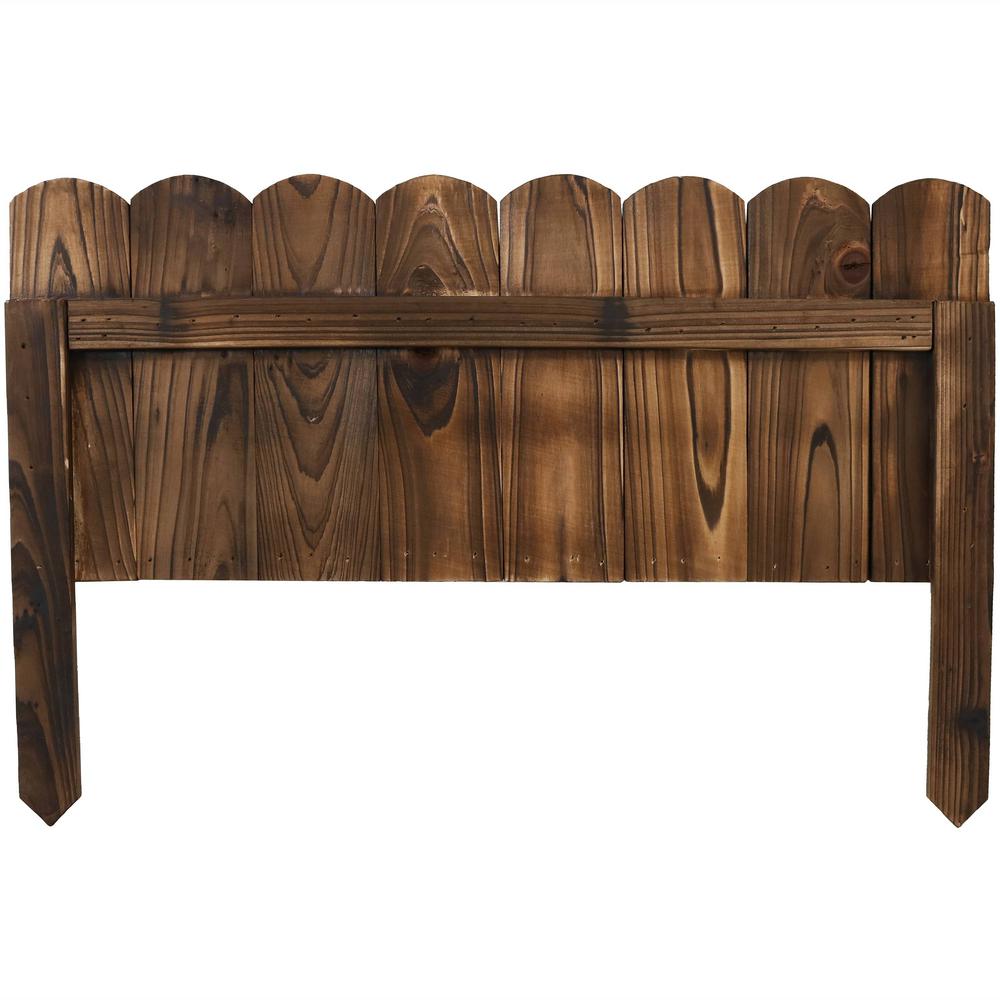 Sunnydaze Decor Rustic 22 in. L x 15 in. H Wood Garden Fence (5-Pack) - Super Arbor
