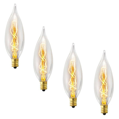 Globe Electric 25-Watt Incandescent CA10 Vintage Edison Light Bulb - Vintage Style Light Bulb (4-Pack) - Super Arbor