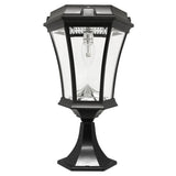 Victorian Bulb Series Single Black Integrated LED Outdoor Solar Lamp with 3-Mounting Options and GS Solar LED Light Bulb